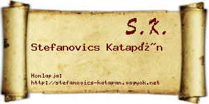 Stefanovics Katapán névjegykártya